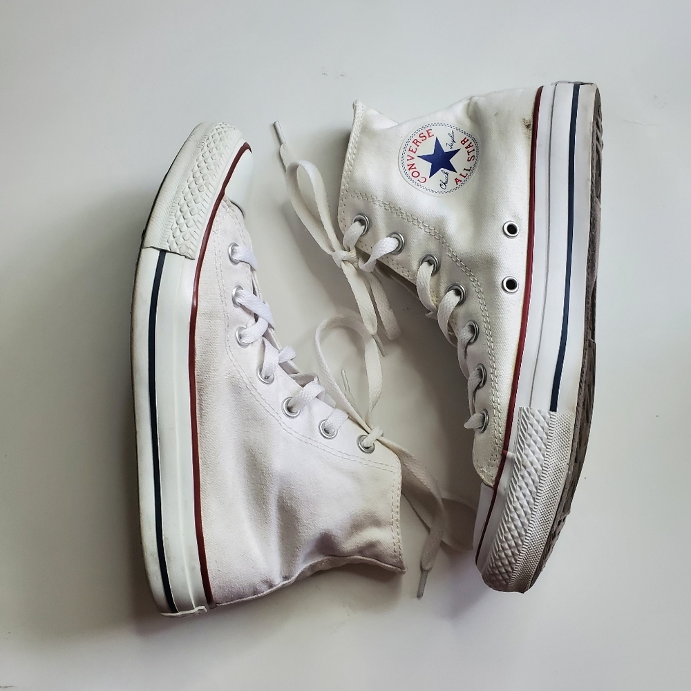 Converse White Canvas High Tops